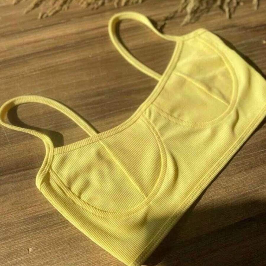 Cropped Half-Cup Top In Colors - Amarillo - Ver 1