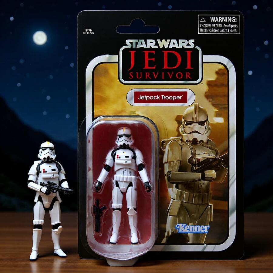 Hasbro Star Wars Vintage Collection Jetpack Stormtrooper, The Survivor 3.75-Inch Collectible Action Figure - Jetpack Trooper - View 1