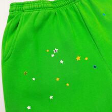 SP5DER Spider Worldwide Tracksuit Hoodie Set Cobweb Spider Style, Letter Print, Hip Hop Hoodie Pant Casual Track, Couple MatchingDesign, Designed For Both Men And Women - Quần xanh - Xem 3