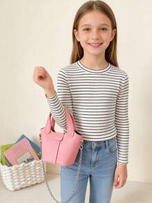 Girls' Fashion Handbag, New Simple Small Bag, PU Leather Personalized Small Bag, Holiday Gift, Crossbody Bag - Multicolor - View 4