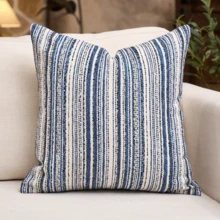 1 buc. Față de pernă pătrată cu textură bouclée decorativă de lux, potrivită pentru canapea, living, dormitor, casă la țară, poate fi folosită și ca și cadou, fără inserție de pernă - Albastru-Bej - Vizualizare 17