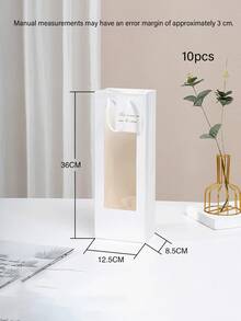 Transparent Bouquet Packaging Bag, Single Rose Flower Box, Bouquet Gift Bag For Mother's Day, Valentine's Day, Wedding, Women's Day, Teacher's Day (Packaging Bag Only), Random Card, Reference Image Only, Random Handle Style. - Multicolor - View 16