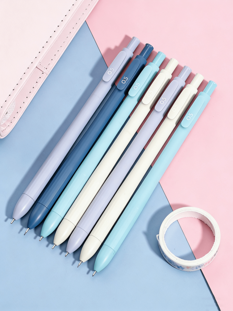6pcs Muted Color Mechanical Pencils, 0.5mm/0.7mm Thickness Options, Suitable For Students And Office Use, Automatic Erasable Pencils, Back To School - Morandi Mechanical Pencil - View 2