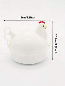 1Pc Chicken Shaped Microwave Egg Cooker, Plastic Boiler Steamer With 4 Egg Capacity, Fast Egg Cooker, Hard And Soft Boiled Egg Machine, Food Mini Egg Poaching Container - Multicolor - View 3