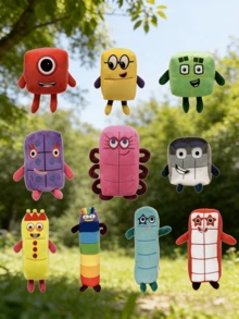 1-10数字积木毛绒玩具，柔软填充动物玩具，幼儿数字学习玩具，柔软填充玩具，儿童生日礼物，春夏款 - 彩色 - 查看 1