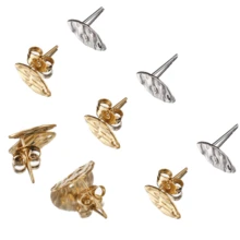 10个不锈钢眼睛形状耳钉，带耳塞，DIY珠宝制作配件耳环组件 - 彩色 - 查看 4