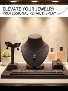 INS Style Black Velvet Jewelry Display Set, Necklace Earring Ring Storage Rack, Live Streaming Display Props - Black - View 3