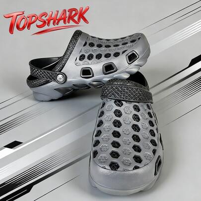 TopShark Sandalias de hombre, elegante diseño calado, ligeras y transpirables, suaves y duraderas, adecuadas para varios atuendos, perfectas para descansar en casa o salir.