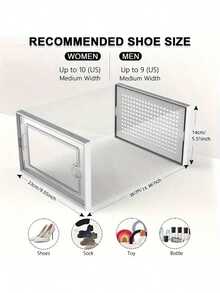 6/12/24-Pack Shoe Storage Boxes, Transparent Plastic Stackable Shoe Cabinet Organizer, Space-Saving Folding Athletic Shoe Container Rack - 黑色 - 查看 11