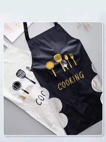 Waterproof & Oil-Proof Kitchen Apron With Pockets - Suitable For Cooking, Baking, Gardening, Waitressing Etc. Sleeveless, Dish Towel, Kitchen Use - A - View 6