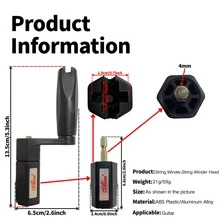 Multi-Functional Electric Guitar String Winder, Bridge Pin Puller, Automatic Hex Drill Bit Luthier Tool - Black - View 3