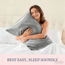 2 luksusowe, jedwabiste, miękkie poszewki na poduszki – oddychające i przyjazne dla skóry, przyjemne w dotyku, z jednokolorowym zapięciem kopertowym – nadają się do prania w pralce, poszewki na poduszki dla jednej osoby o satynowym wykończeniu, prezent świąteczny, odpowiednie na każdą porę roku - Wielokolorowe - Zobacz 1