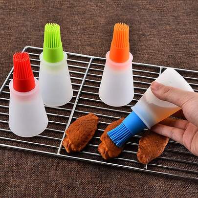 4pcs Random Color Silicone Oil Bottle Brush, Barbecue/Baking Brush, Silicone Cooking Grilling Baking Cake Oil/Honey/Sauce Bottle Brush