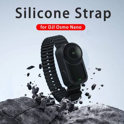 Black Silicone Protective Case With Adjustable Strap For Osmo Nano, Allows Hands-Free Video Recording, Lightweight And Durable. Protective Case Suitable For Osmo Nano Camera, Ideal For Holiday Travel Photography And Summer Beach Photography Accessories