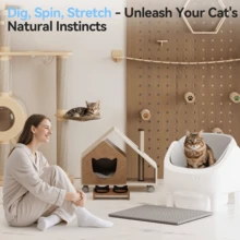 DEVOKO Automatic Self-Cleaning Cat Litter Tray 360° Fully Open Design, With APP Remote Control, Integrated Protection Automatic Cat Litter Tray For Multiple Cats - UK Plug(220-240V) - View 2