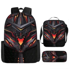 1 Set Mechanical Style 3-Piece Organizer Bag Set, Fits 31*43cm Polyester Backpack, Large Capacity Storage Bag, Suitable For Office, School Supplies, Commuting, Back To School Season - Multicolor - View 10
