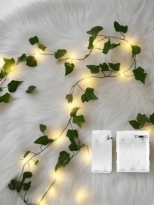 100 piezas Guirnalda de Hiedra Artificial LED, Luces LED de Hiedra, Luces de Cadena de Hojas Verdes, Plantas Artificiales, Luces de Hadas, Funcionan con Batería, Iluminación Interior, Cerca del Jardín, Fiesta de Boda, Decoración Navideña, Corona, Decoración Interior, Fiesta de Jardín de Atrio, Decoración de Primavera, Decoración de Patio, Decoración de Boda, Adecuado para Exteriores, Patio, Porche, Fiesta, Vacaciones, Boda, Decoración de Mesa de Comedor - multicolor - Ver 5