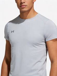 Under Armour Unisex Grey Crew Neck Short Sleeve T-Shirt, Suitable For Running, Workout, Commuting, Travel, Casual Wear. Recommend Ordering 2 Sizes Up - Gray/Silver - View 1