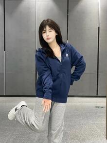 Nike SportswearClubFleece刺繡Logo純色連帽拉鍊外套衛衣男款 - 藍色 - 查看 8