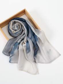 1条女士波西米亚风扎染印花头巾，防晒多色围巾，优雅百搭披肩，透气柔软时尚长围巾，适合日常使用 - 彩色 - 查看 13