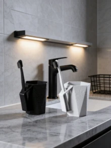 1 Piece Household Diamond-Shaped Toothbrush Cup For Couples With Handle, Stylish And Simple Creative Rinse Cup - 400ml - View 1