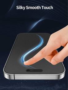 Yezodawee Miếng dán màn hình cường lực mờ chống nhìn trộm 9H, miếng dán màn hình chống bám vân tay 2.5D, bảo vệ riêng tư, tương thích với iPhone 17 Pro Max/16 Plus/15 Pro Max/14/13/12/11/XR/X/XS/7/8 (6.1 inch), miếng dán màn hình kính mờ phủ toàn màn hình. - Trong sáng - Xem 6