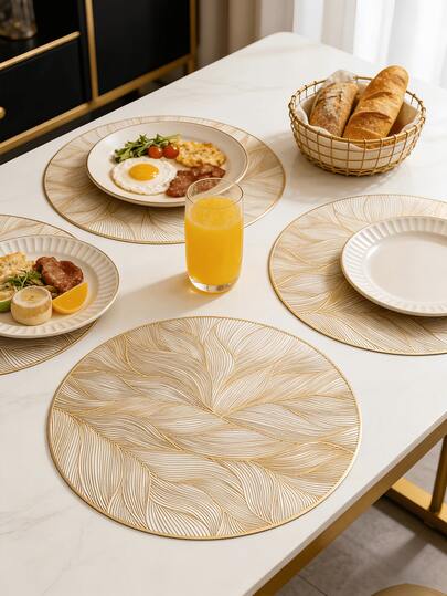 1-12 piezas Manteles individuales redondos y sencillos de PVC, lavables, fáciles de limpiar, antideslizantes, para mesa de comedor, Ensueño dulce, Manteles individuales elegantes, Decoración de mesa, Alfombra de cocina y comedor, Decoración de boda y festividades