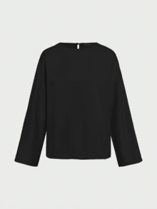 Set 2 buc., elegant, pentru naveta și casual, model vintage de monede, cu textură satinată asemănătoare mătăsii, ținută de damă, negru de primăvară - Negru - Vizualizare 10