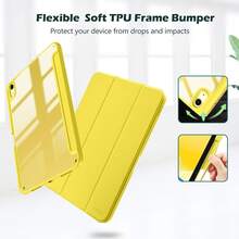 Skyddsfodral med stativ och pennfack för surfplatta, smart väcknings-/vilolägesfunktion, 2 betraktningsvinklar, fall- och reptålig - Gul - Visa 4