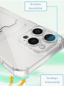 透明极简卡槽手机壳，兼容苹果设备；可放置银行卡和照片。 - 無色 - 查看 7