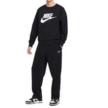 Nike Crew Neck Solid Color Warm Long-Sleeve Sweatshirt For Men, Black - Black - View 3