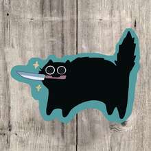 Cute Cat Biting Knife Shape Magic Cat Stickers - Adorable Purple And Orange Cats, Magic Design Waterproof Vinyl Decals, Suitable For Notebooks, Planners, Scrapbooks, Farmhouse Decor - Easy To Peel And Stick, Planner Decor, Diary Decor, Magic Theme, High-Quality Printing Glossy, Single Use - Vinyl - View 15