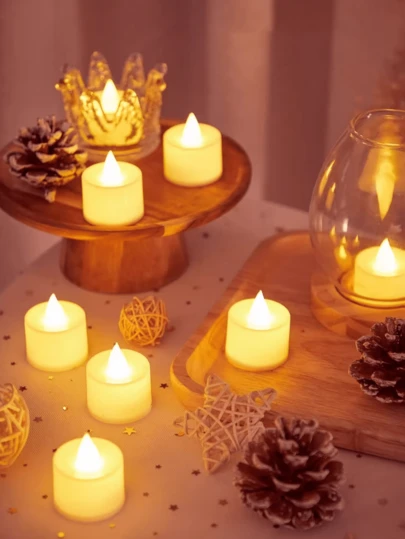 LED Kreativ Elektronisk Ljusljus, För Rum, Vardagsrum, Park, Trädgård, Födelsedag, Bröllop, Frieri, Unik Dekorativ Belysning, Önskemål LED Elektronisk Flamlös Ljus Nattlampa