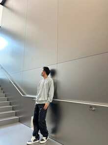 Nike Swoosh Breathable Crew Neck Pullover Long Sleeve Sweatshirt, Men's, Grey - Grey - View 8