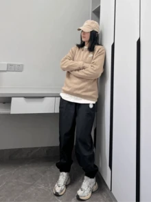 Nike Swoosh 透氣圓領套頭長袖衛衣 男款 卡其色 - 卡其色 - 查看 7