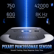 ATTACK SHARK X8ULTRA 无线游戏鼠标，42000 DPI，3950MAX 传感器，55g 轻量鼠标，8K Hz 轮询率，Nordic52840 芯片，三模 2.4GHz/Type-C/蓝牙 5.0，兼容 PC/Linux - 彩色 - 查看 5