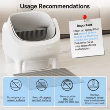DEVOKO Automatic Self-Cleaning Cat Litter Tray 360° Fully Open Design APP Remote Control, Integrated Protection Automatic Cat Litter Tray For Multiple Cats - UK Plug(220-240V) - View 6