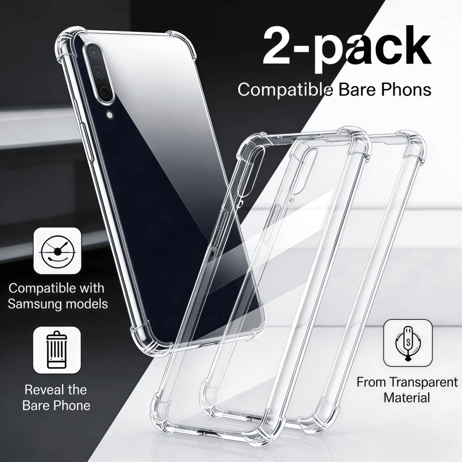 2个：三星透明手机壳，适用于三星Galaxy系列手机，包括Galaxy S26/Galaxy S26 Plus/Galaxy S26 Ultra/Galaxy S25/Galaxy S25 Plus/Galaxy S25 Ultra/Galaxy A35/Galaxy A55/Galaxy A07/Galaxy A17/Galaxy A36/Galaxy A56。 - 無色 - 查看 1