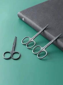 圆头安全鼻毛修剪器，不锈钢材质，男女通用鼻毛耳毛修剪器 - 黑色 - 查看 2