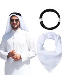 Arabic Headscarf And Headband Combination, Dubai Saudi Arabia Fashion Middle Eastern Men's Headscarf - Multicolor - View 6