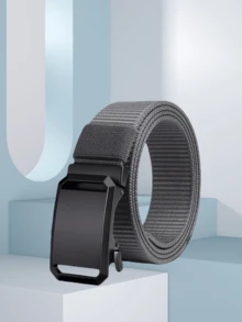 Thick Double-Layer Nylon Tactical Belt With Automatic Buckle, Men's Sliding Buckle Waist Belt - Multicolor - View 3