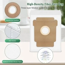 适用于 iRobot Roomba Plus 405 套装/505 套装/507 套装的 1/6/8/16/25 件装扫地机器人配件，包括 2 个主刷、6 个尘袋、6 个拖布、4 个滤网、6 个边刷和 1 个清洁工具 - 彩色 - 查看 5