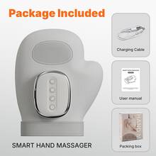 1 Portable Wireless USB Charging Smart Hand Massager, 5-Speed Intensity Massage Hand Massager With Intelligent Timing, Multi Speed Massage Mode, Multi Speed Hot Compress Mode, Ergonomic Design, Suitable For Home Office Use At Any Time, Parents' Gift - White - View 10