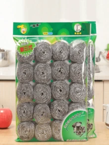 1/10/20pcs High Density Steel Wool Pads, New Generation Kitchen Cleaning Tool, Effectively Removes Stubborn Grease, Popular Sold-Out Item, Durable And Practical Scrubber - 20Pcs - View 1