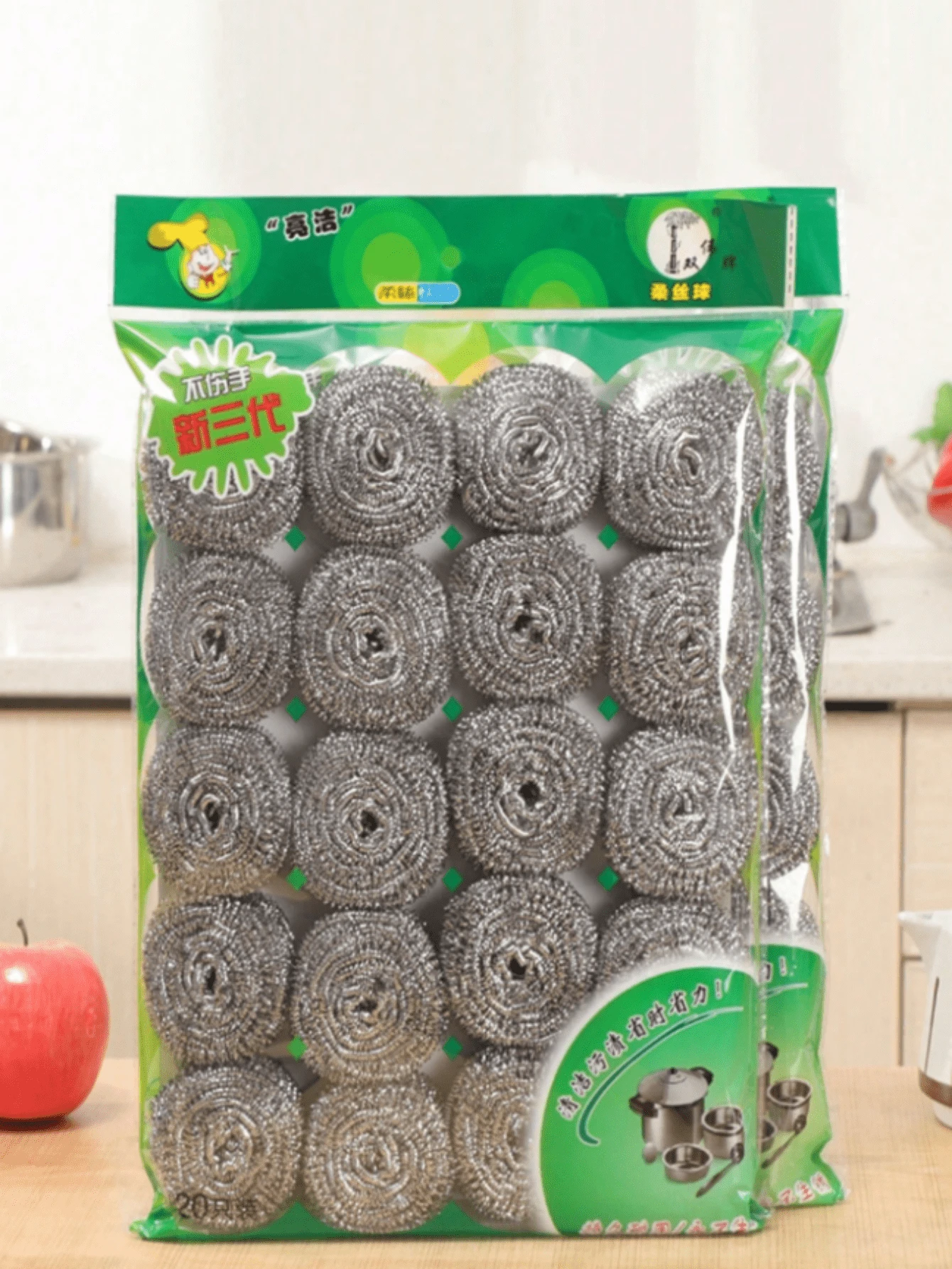 1/10/20pcs High Density Steel Wool Pads, New Generation Kitchen Cleaning Tool, Effectively Removes Stubborn Grease, Popular Sold-Out Item, Durable And Practical Scrubber - 20Pcs - View 1