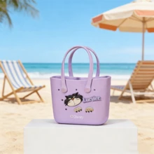 Túi Bento hình hang động hoạt hình Disney Miniso dễ thương hình Lucifer, túi xách tay du lịch cỡ lớn dành cho nữ, túi đeo vai du lịch, quà tặng. - Màu tím - Xem 8