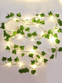 100 piezas Guirnalda de Hiedra Artificial LED, Luces LED de Hiedra, Luces de Cadena de Hojas Verdes, Plantas Artificiales, Luces de Hadas, Funcionan con Batería, Iluminación Interior, Cerca del Jardín, Fiesta de Boda, Decoración Navideña, Corona, Decoración Interior, Fiesta de Jardín de Atrio, Decoración de Primavera, Decoración de Patio, Decoración de Boda, Adecuado para Exteriores, Patio, Porche, Fiesta, Vacaciones, Boda, Decoración de Mesa de Comedor - multicolor - Ver 4