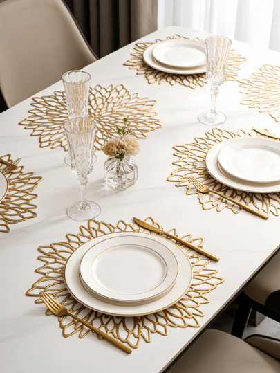 1-12 piezas Manteles individuales redondos y sencillos de PVC, lavables, fáciles de limpiar, antideslizantes, para mesa de comedor, Ensueño dulce, Manteles individuales elegantes, Decoración de mesa, Alfombra de cocina y comedor, Decoración de boda y festividades