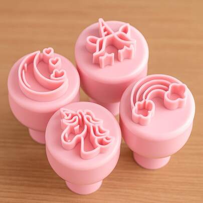Kit Carimbos para Brigadeiro Docinho Unicórnio com 4 peças