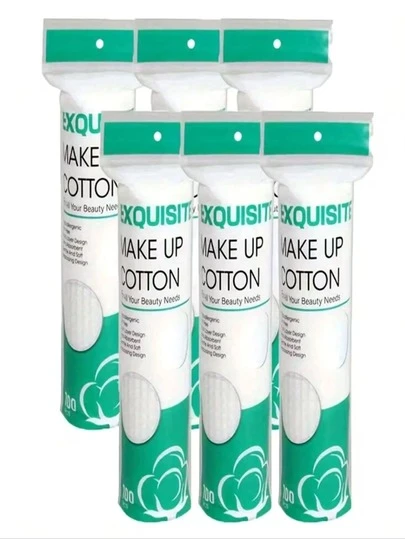 100片/包 柔软加厚圆形卸妆棉，三层设计，温和亲肤，不掉毛，适用于面部、眼部、卸除指甲油，旅行及日常使用皆宜，送礼佳品（随机包装） 洁面、洗脸刷、化妆包、收纳袋、整理盒、清洁用品、浴室用品、湿巾、纸巾